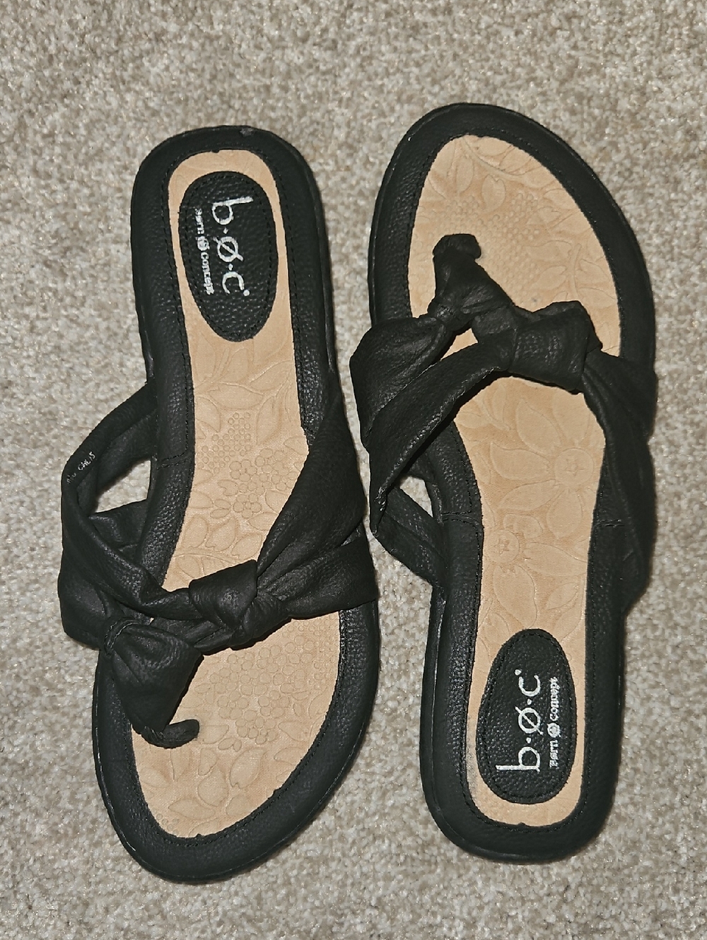 b.o.c. Black Knotted Slide Sandals for Women